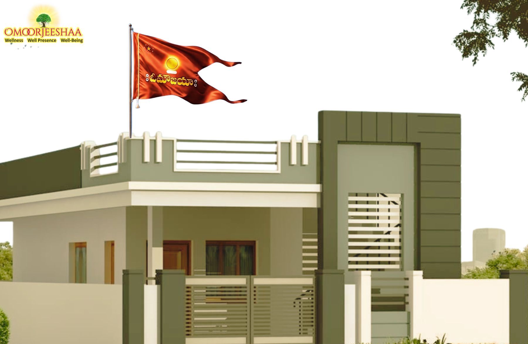 Aumaujaya Flag For House