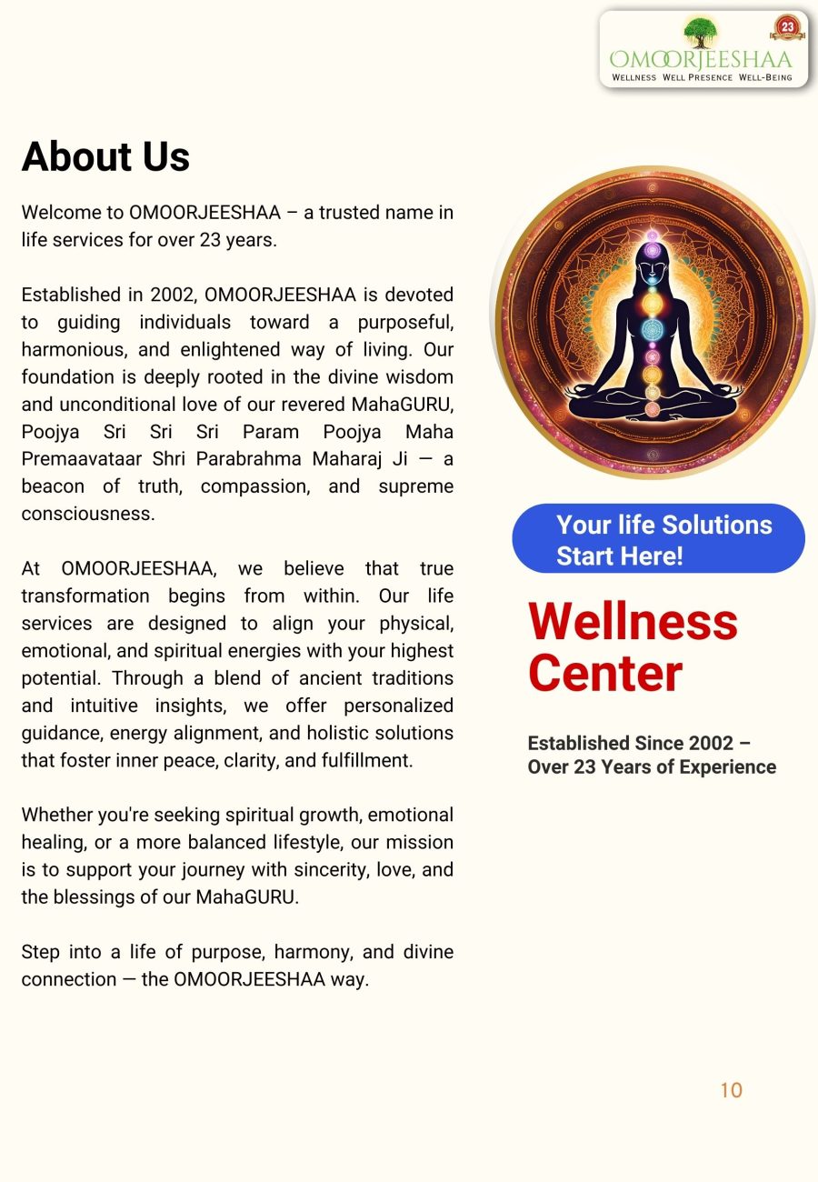 About Omoorjeeshaa - Shree Purushartha Chakram